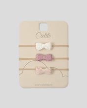 Set x3 balacas de moñitos para bebé niña
