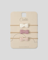 Set x3 balacas de moñitos para bebé niña
