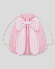 Tula rosa con moñito y orejitas de conejo