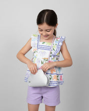 Bolso plateado de nube para niña