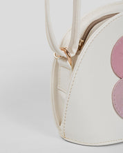 Bolso blanco con flor rosa tornasol para niña