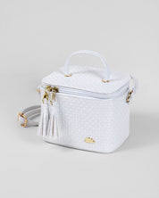 Bolso mini neceser plateado para niña