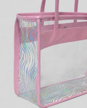 Bolso transparente con detalles tornasol para niña