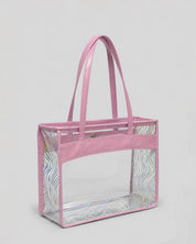 Bolso transparente con detalles tornasol para niña
