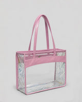 Bolso transparente con detalles tornasol para niña