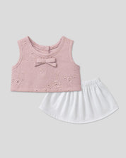 Conjunto rosa y blanco para peluche