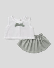 Conjunto blanco y verde menta para peluche