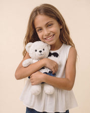 Conjunto blusa blanca con moñitos para peluche