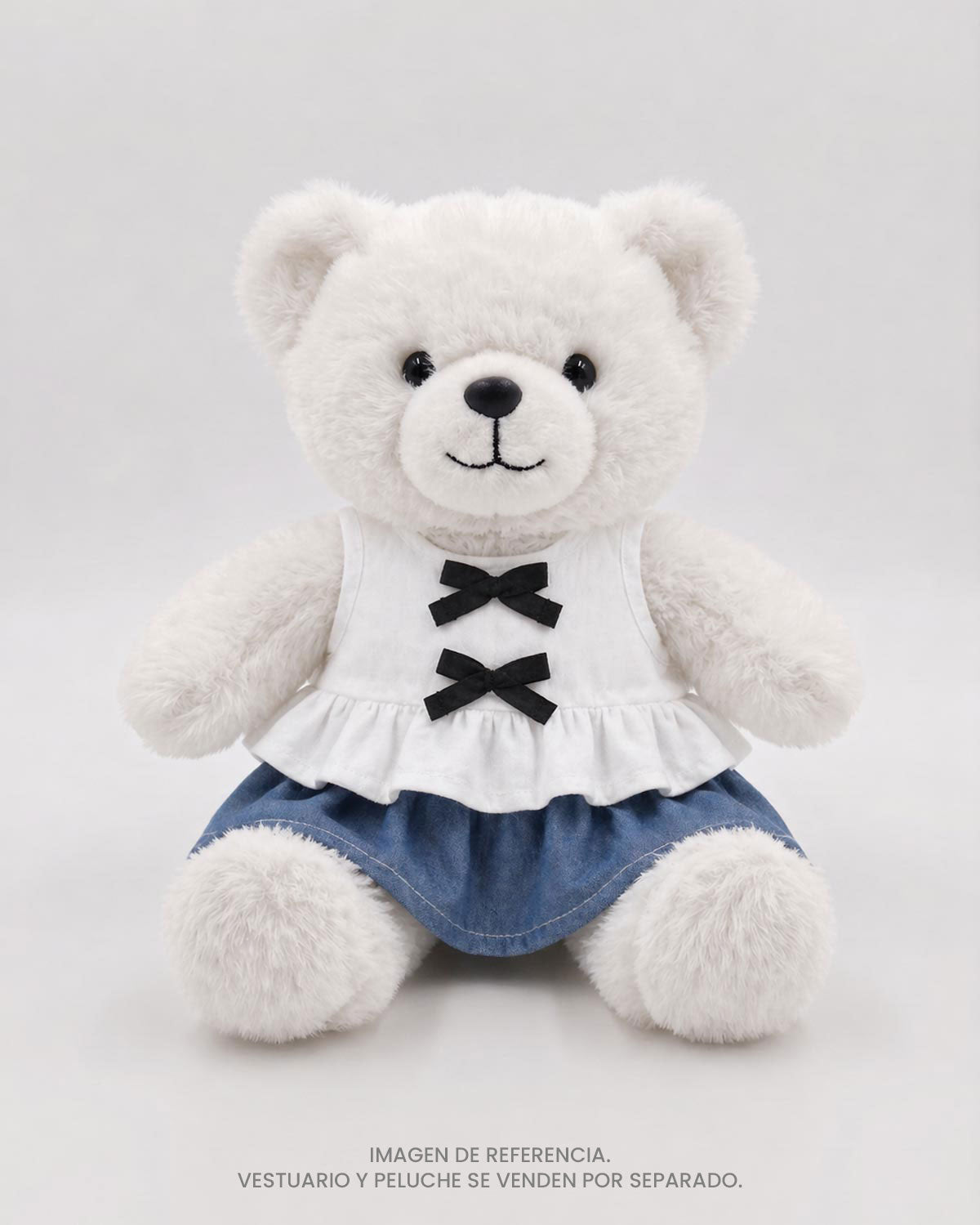 Conjunto blusa blanca con moñitos para peluche