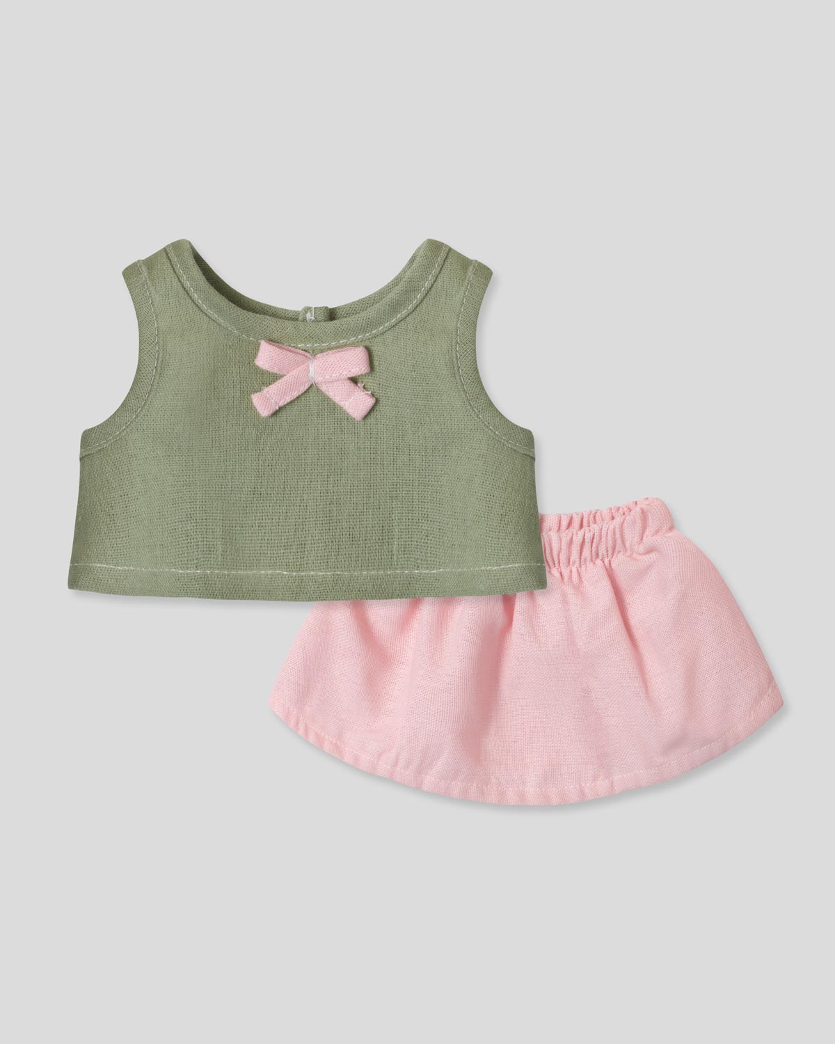 Conjunto verde y rosa para peluche