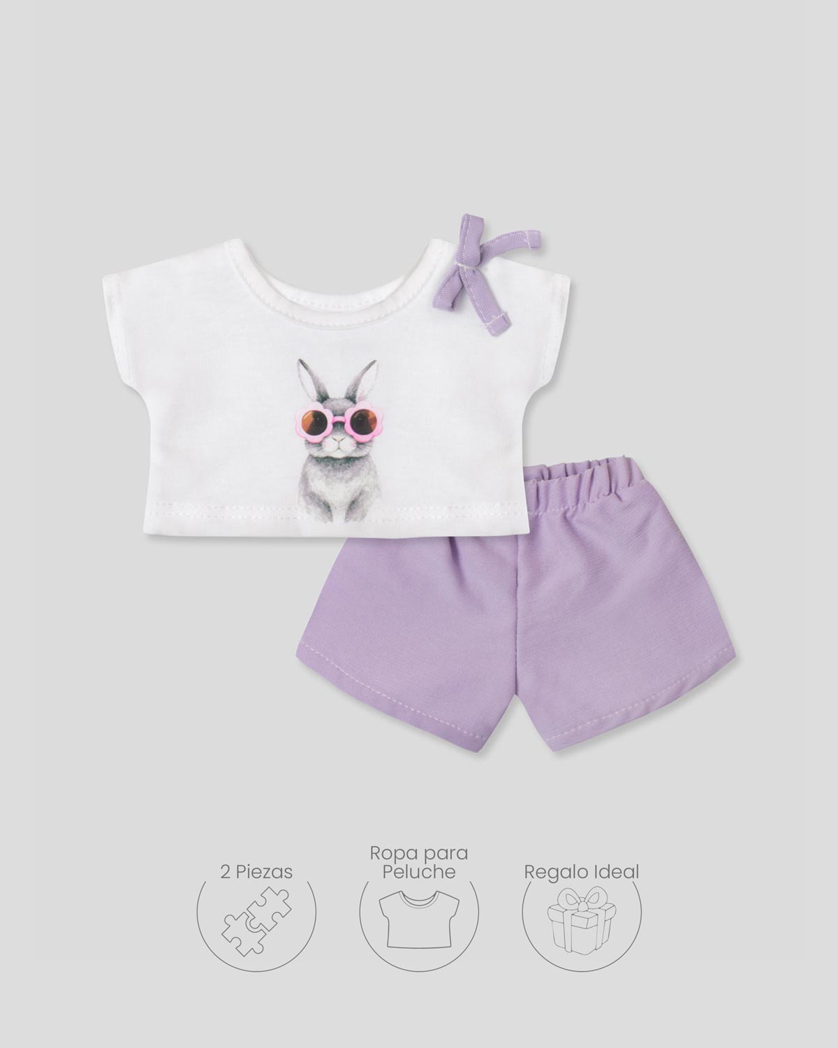 Conjunto conejo lila para peluche