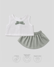 Conjunto blanco y verde menta para peluche