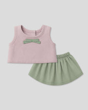 Conjunto rosa y falda verde para peluche