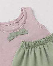 Conjunto rosa y falda verde para peluche