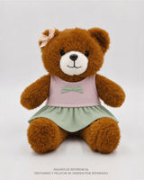 Conjunto rosa y falda verde para peluche