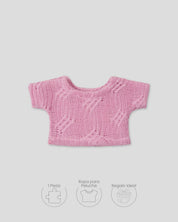 Saco tejido rosa para peluche