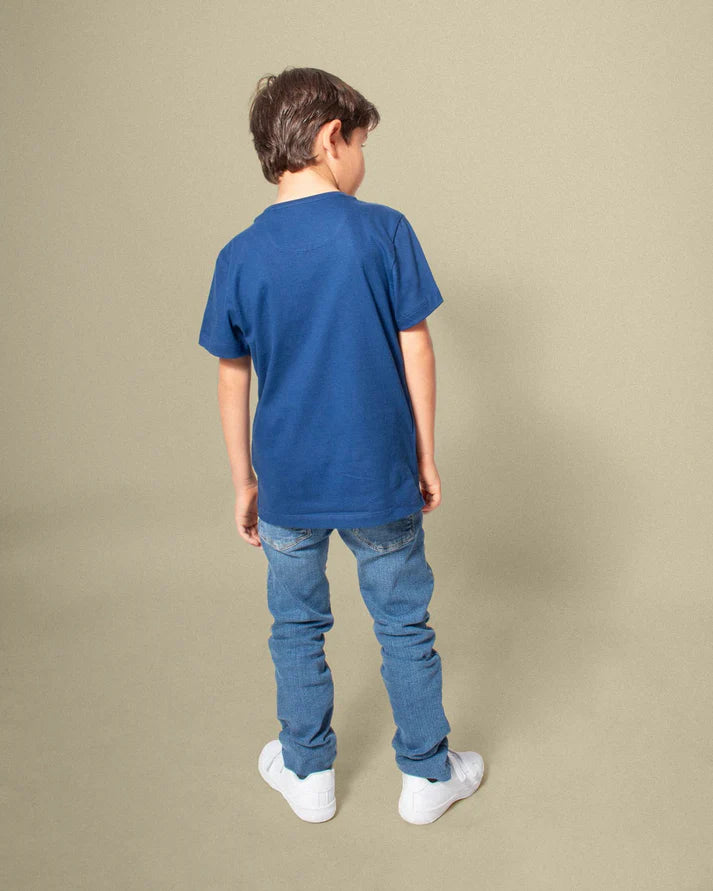 Camiseta azul navy en algodón para niño