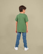 Camiseta verde militar en algodón para niño