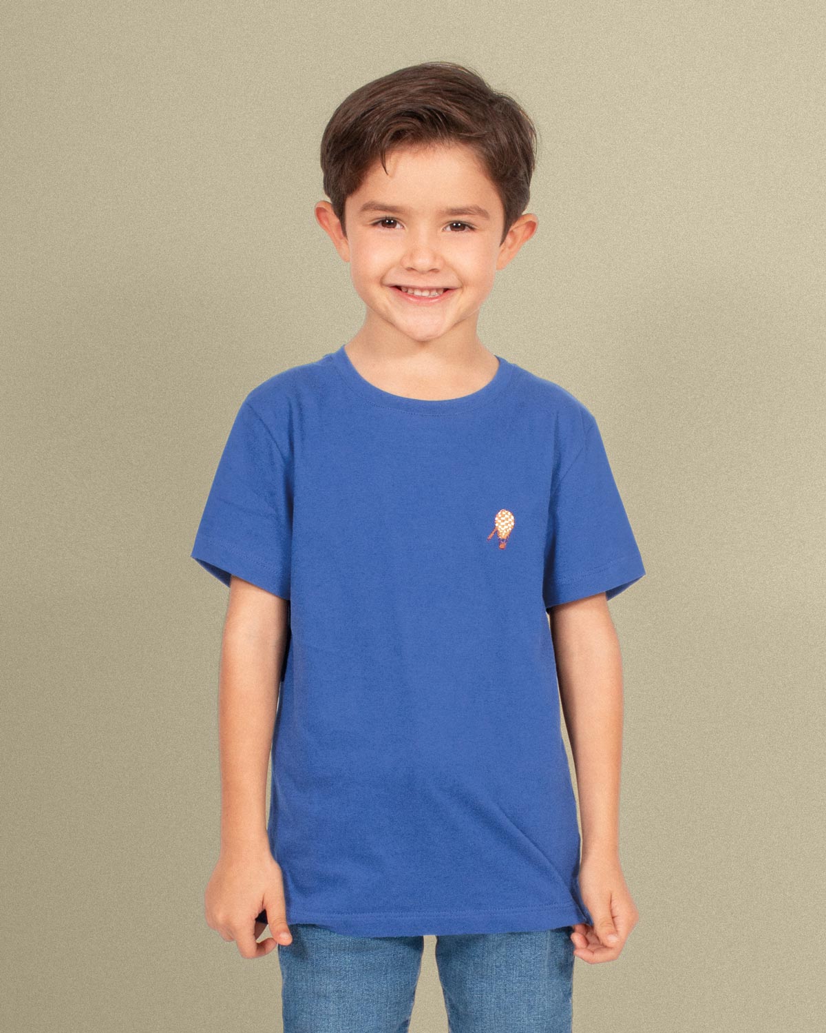 Camiseta azul rey en algodón para niño