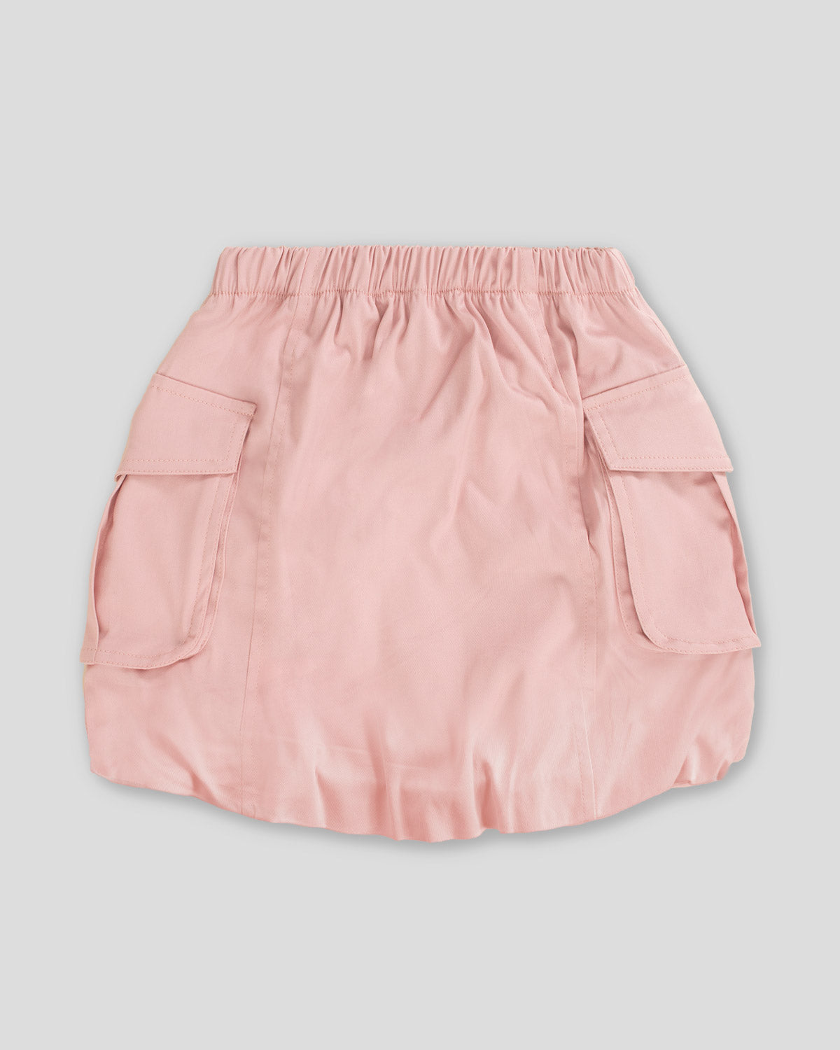 Falda palo de rosa tipo cargo para niña