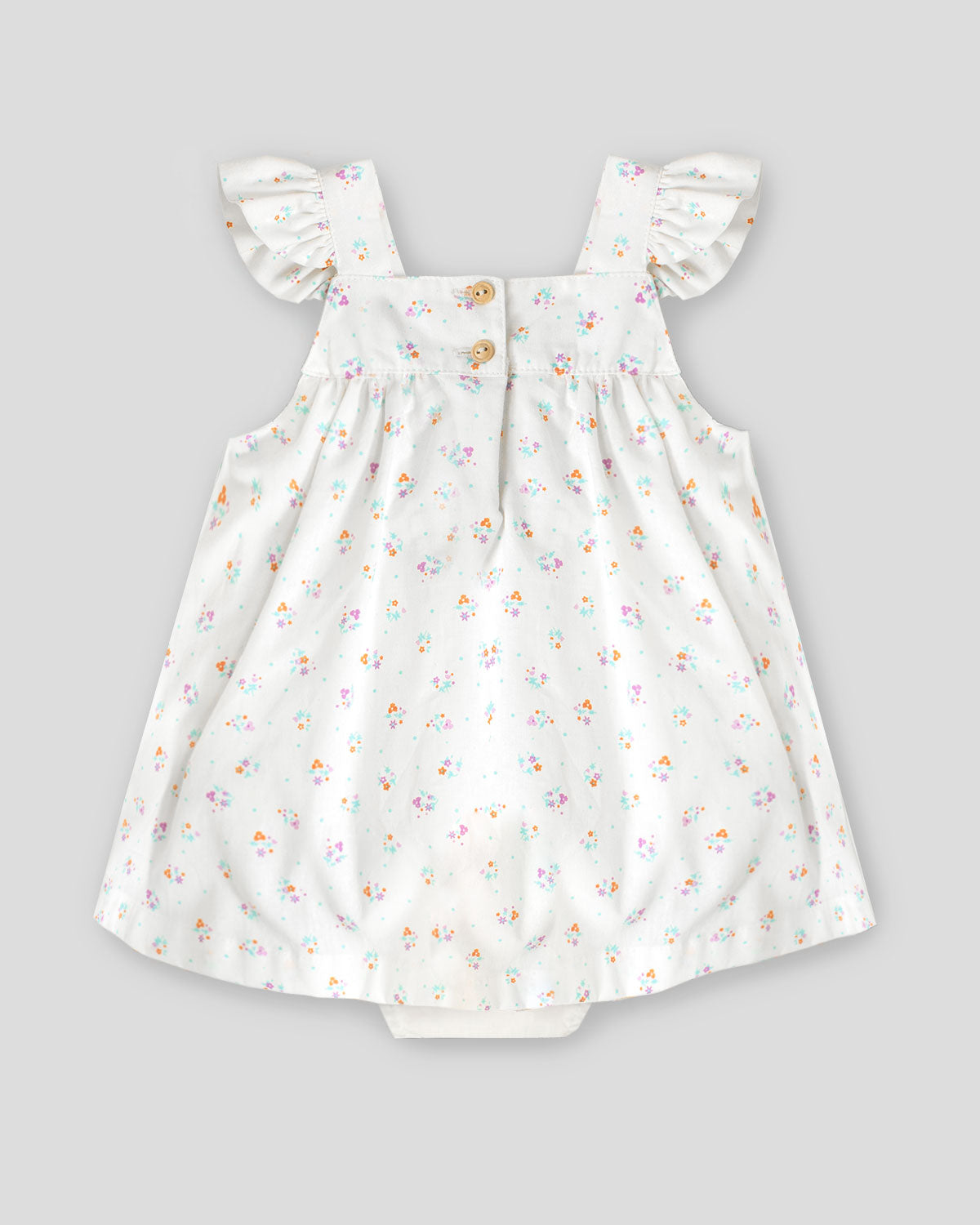 Vestido body de flores con moño morado para bebé niña