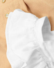 Blusa blanca con short de detalles dorados para niña - Cielito