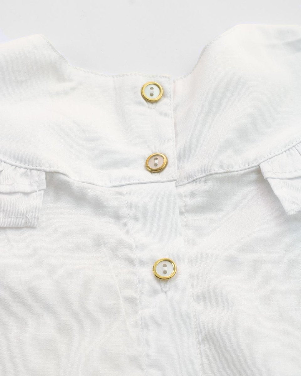 Blusa campesina con bordado y botonadura en espalda para niña - Cielito