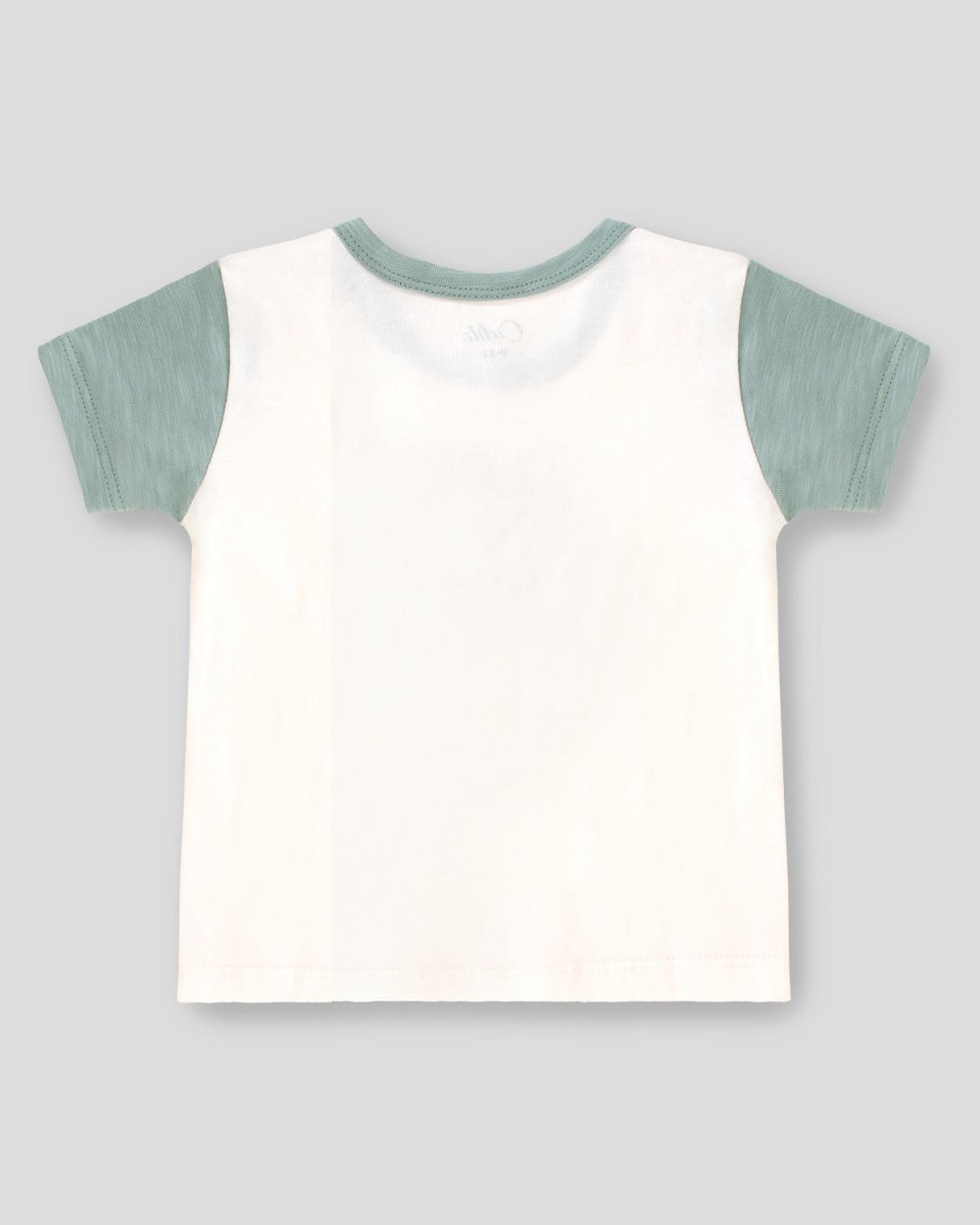 Camiseta beige ¨You´re so cool¨ y botonadura en hombro para bebé niño - Cielito