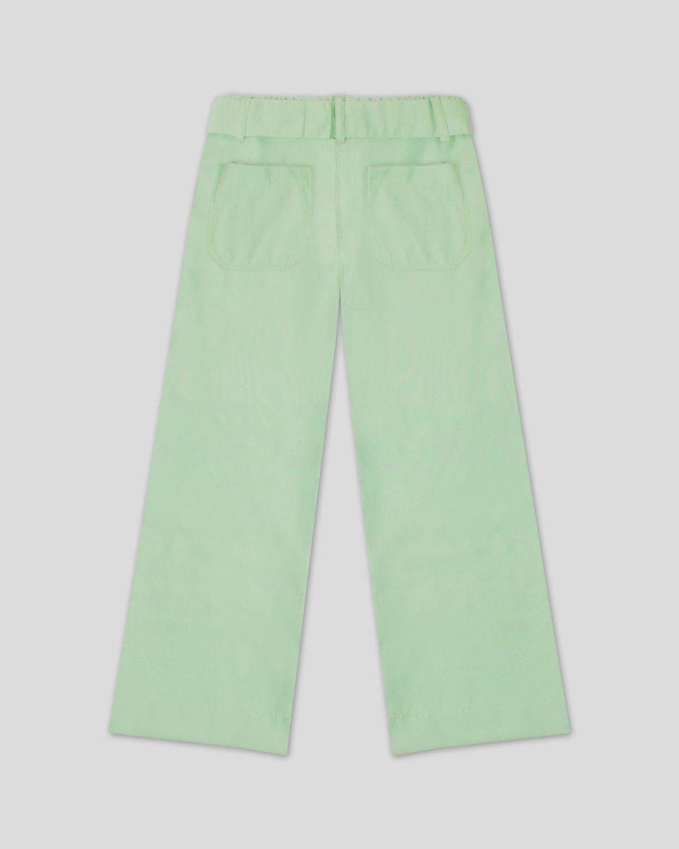 Pantalón verde tipo cargo con cinturón para niña - Cielito